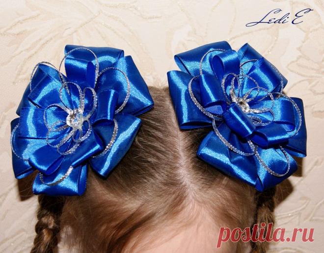 Пышный бант из лент, МК | Своими руками
