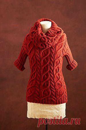 Пуловер и воротник Cabled Pullover And Cowl от Lion Brand Yarn!.