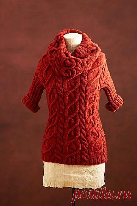 Пуловер и воротник Cabled Pullover And Cowl от Lion Brand Yarn!.