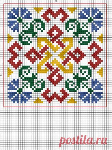 бискорню с &quot;квадратом Сварога&quot; ( Сварогов... / Handmade / Традиционная символика в славянской вышивке и... / Pinme.ru / Nataliya Katjukha