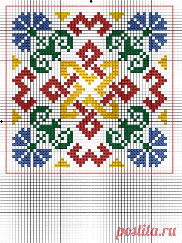 бискорню с "квадратом Сварога" ( Сварогов... / Handmade / Традиционная символика в славянской вышивке и... / Pinme.ru / Nataliya Katjukha