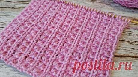 ИНДИЙСКАЯ РЕЗИНКА спицами-красивый и простой узор, описание и видео-урок