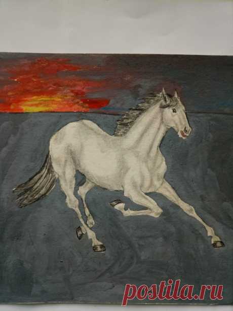 Конь 1996 г. (карандаш и гуашь)