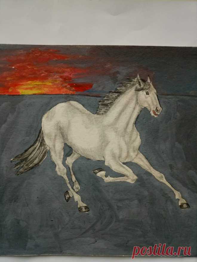 Конь 1996 г. (карандаш и гуашь)