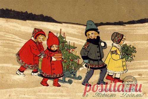 Русские, дореволюционные, новогодние открытки, Съ Новымъ годомъ! | ОБЩЕСТВО, ЧЕЛОВЕК, ЛИЧНОСТЬ