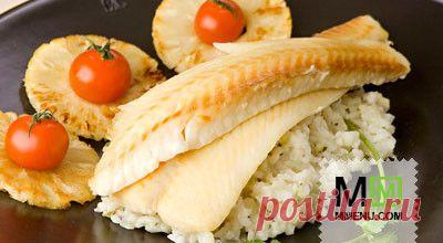 Камбала с кокосовым рисом - кулинарный рецепт. Миллион Меню