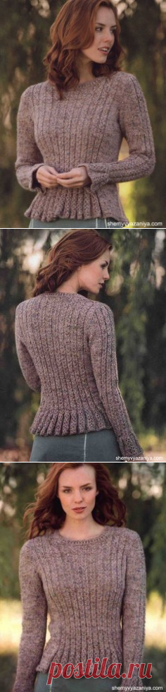 Пуловер Giulietta с баской и узором из кос