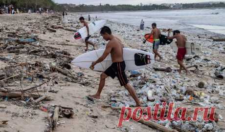 Индонезия: налог на пластиковые пакеты. 
Страна с самым большим исламским населением в мире.
На главном курорте страны, острове Бали, полностью запрещены пластиковые трубочки.