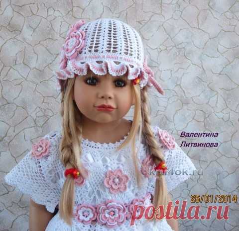 Платье, панамка и пояс крючком для девочки