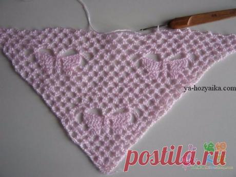 Шаль крючком схемы. Шаль узором бабочка крючком + схема