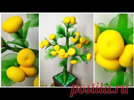 88) Ide Kreatif - Cara membuat pohon jeruk dari stoking || nylon stocking Orange tree