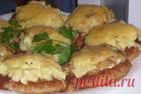 Куриные котлеты с грибами и картофельным пюре — детки обожают!!!