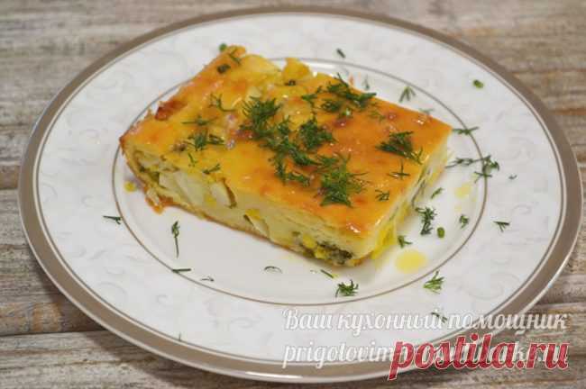 Заливной пирог с луком и яйцом на кефире, рецепт с фото в духовке