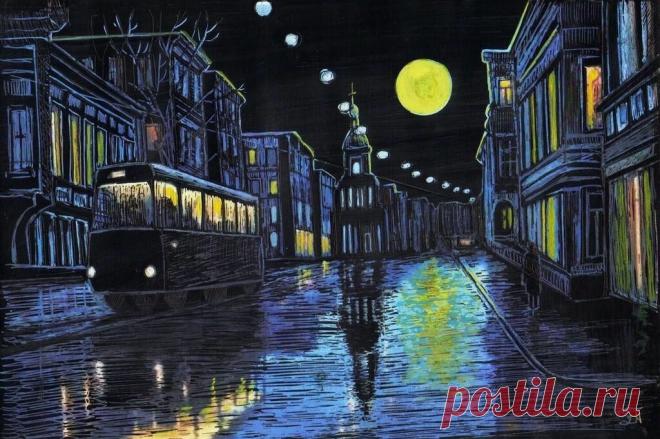 ночной городской пейзаж рисунок: 6 тыс изображений найдено в Яндекс.Картинках