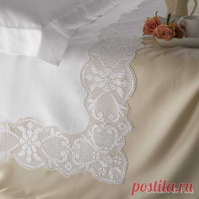 Scheme to realize the crochet filet inserts and border of the queen's size bedsheet