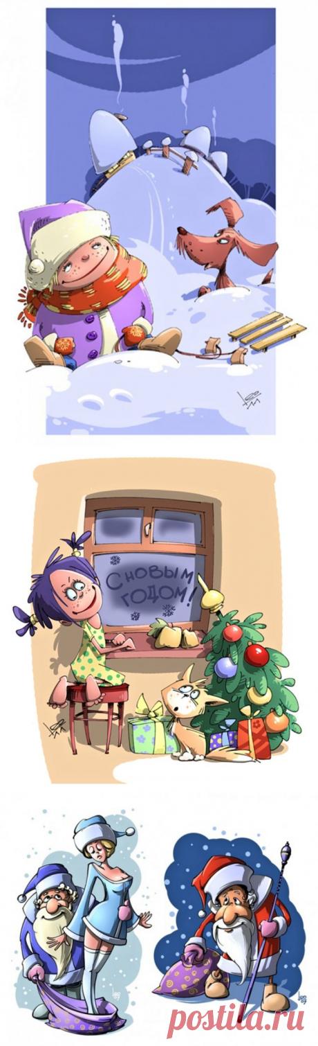 Зимние рисунки Leonid Gamart