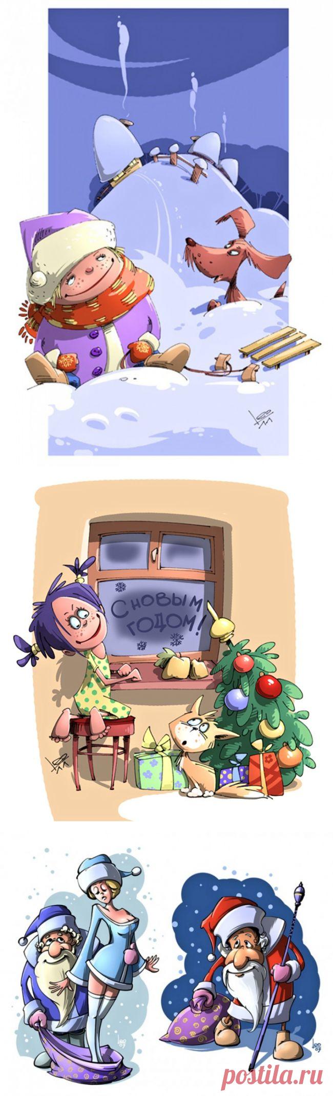 Зимние рисунки Leonid Gamart