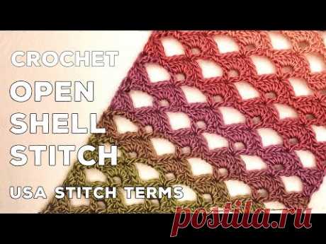 Crochet Open Shell Stitch (Great for lacy scarves!)