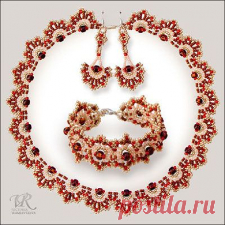 Колье от Виктории Румянцевой | Салон Эксклюзивного Бисера beading patterns free