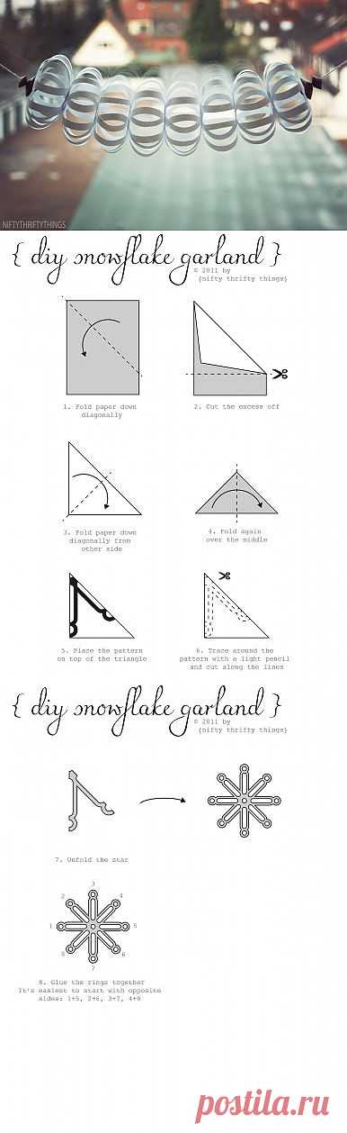 {DIY snowflake garland}