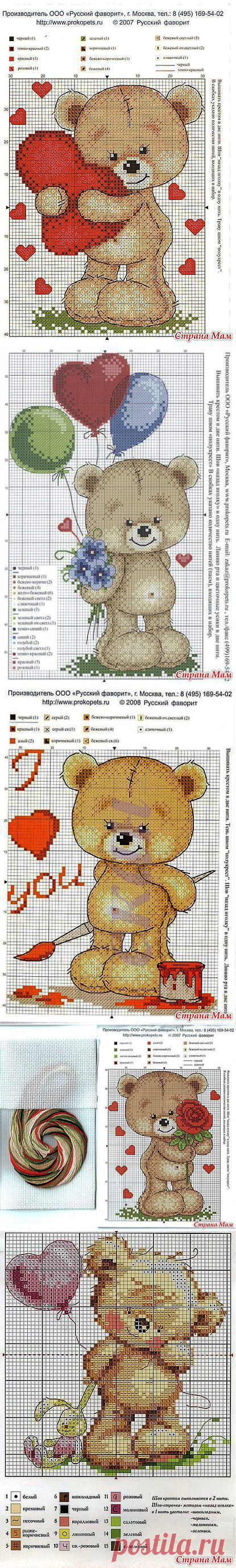Вышивки. Медвежата.: Дневник группы "Клуб рукоделия" - Страна Мам