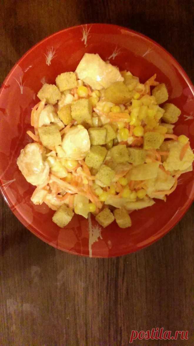 Салат с кукурузой, корейской морковью и курицей рецепт – салаты