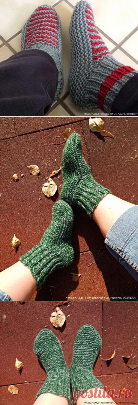 Домашние носки-тапочки (Nola's slipper by Nola Miller).