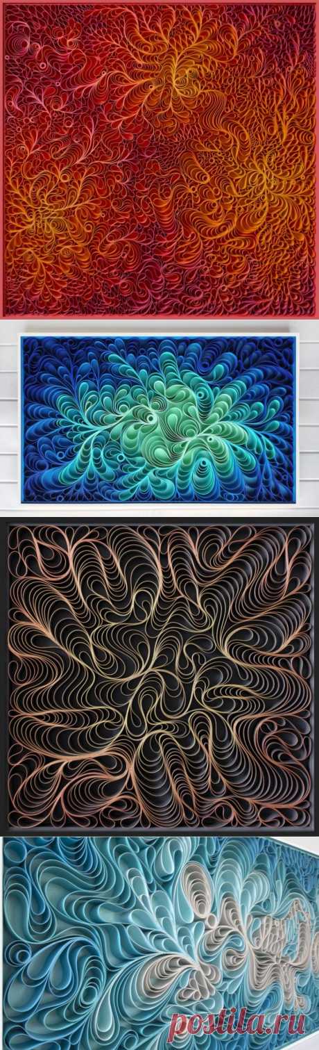 Невероятные колористические картины, нарисованные полосами холста — Рукоделие