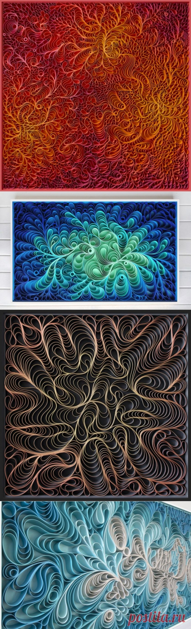 Невероятные колористические картины, нарисованные полосами холста — Рукоделие