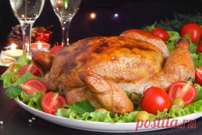 Курица, фаршированная блинами