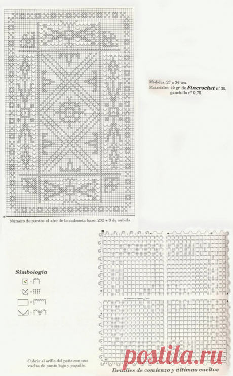 Филейная салфетка крючком