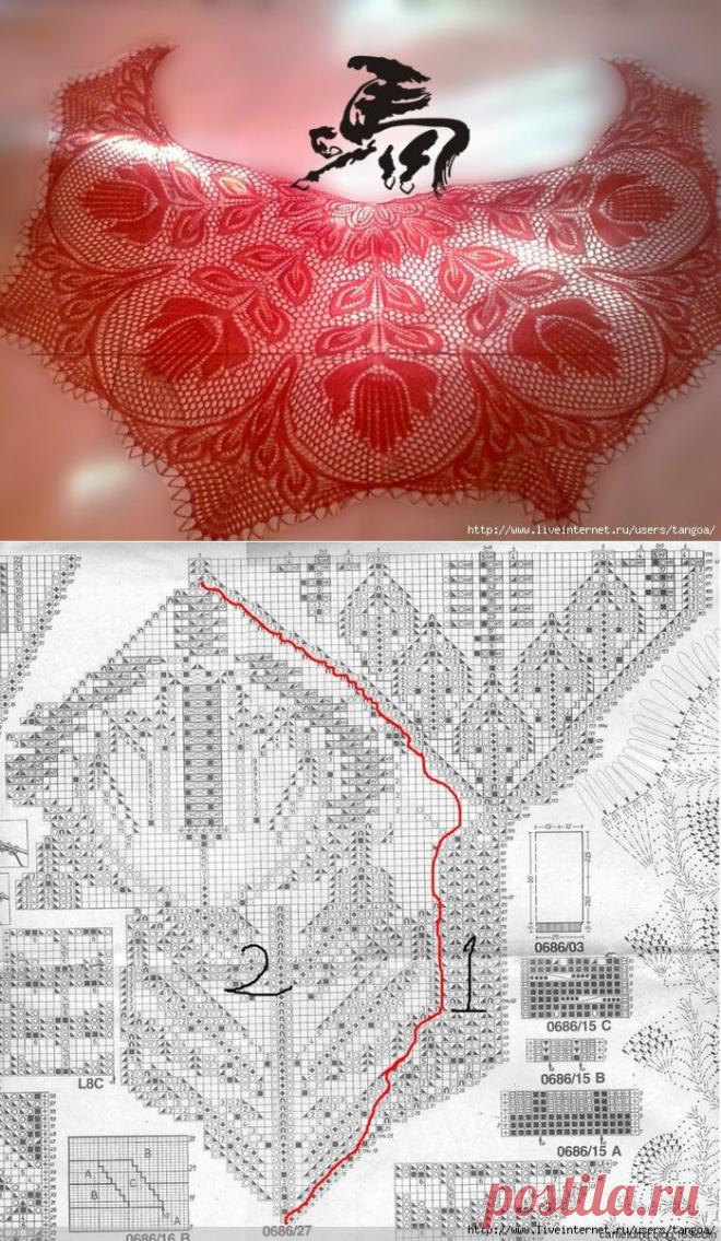 Сказочно красивая шалька"Лира"