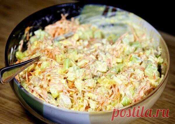 Обалденный морковный салат по-корейски с курицей и огурцами