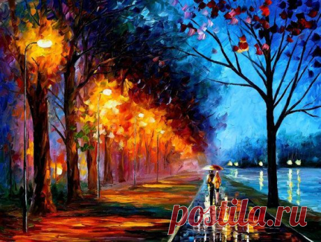 Alley By The Lake 2 — PALETTE KNIFE Landscape Modern Wall Art Oil Painting On…