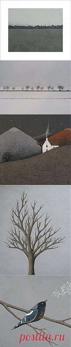 Строгий зимний пейзаж. Учимся рисовать. Плюс работы Наташи Ньютон