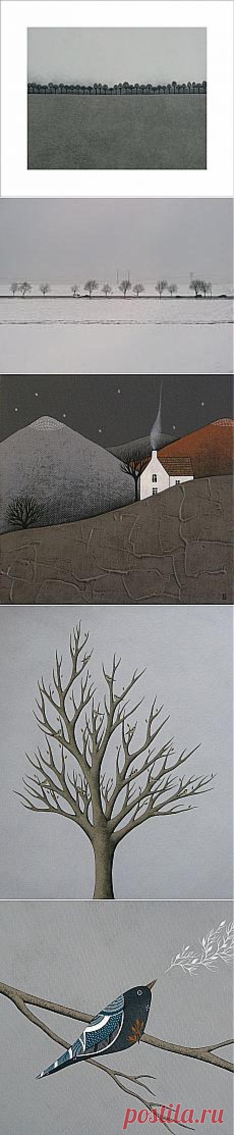Строгий зимний пейзаж. Учимся рисовать. Плюс работы Наташи Ньютон
