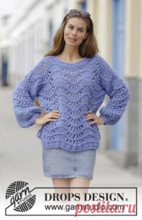 Пуловер Сеговия Оригинальная модель женского пуловера, связанного на спицах 10 мм из пушистой пряжи в два сложения. Пуловер вяжется сверху вниз, начиная...