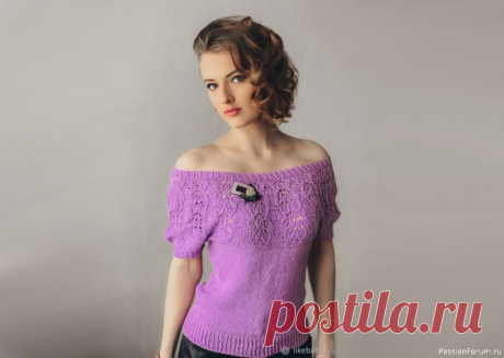 Кофточка летняя VIOLET | Вязание для женщин спицами. Схемы вязания спицами Материалы: хлопок, хлопок с бамбуком, хлопковая нитьПряжа Хлопок – 300 гр (6 клубков длиной по 160м)  Спицы 3,5 – 4 мм  Ширина 10 см – 20 петель  Высота 10 см – 30 рядов  Размер изделия 42-46, так как пряжа стрейч. Объем бедер и груди – 96 см с учетом свободного прилегания. Обхват рукава...
