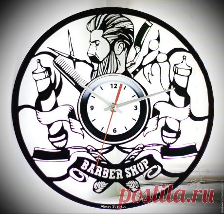 Оригинальный подарок. Часы "Барбер Шоп_" – купить в интернет-магазине на Ярмарке Мастеров с доставкой Оригинальный подарок. Часы "Барбер Шоп_" - купить или заказать в интернет-магазине на Ярмарке Мастеров | Настенные часы "Барбер Шоп", сделанные из…