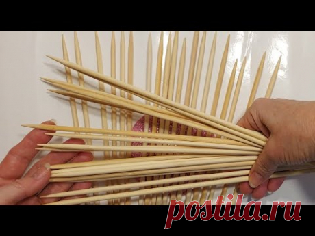 Покажу Сделала ПРЕЛЕСТЬ из ДЕРЕВЯННЫХ ПАЛОЧЕК своими руками! Подарки Поделки.идеи 8 марта. цветы diy