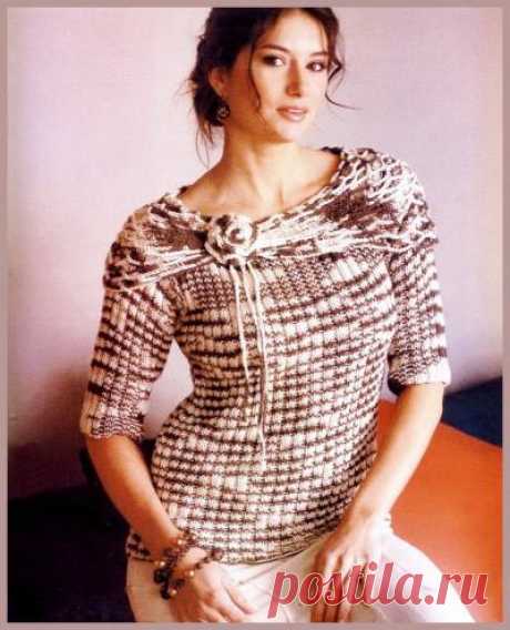 Женский джемпер спицами из пряжи секционного окрашивания - 1 Февраля 2011 - Вязание спицами, модели и схемы для вязания на спицах