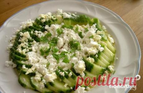 Простой огуречный салат с сыром Фета - кулинарный рецепт на Повар.ру