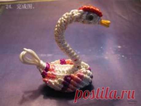 macrame tutorial-swan