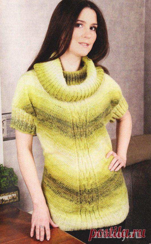 Вязанная туника спицами