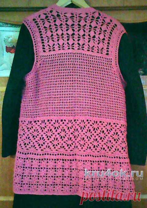 Женский жилет крючком. Работа Галины Коржуновой