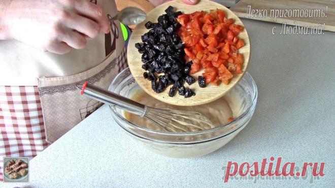 Постный (вегетарианский) пирог с черносливом и курагой