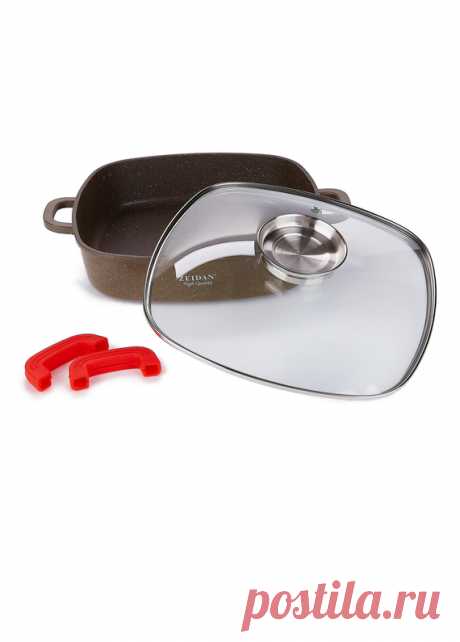 Лот 131176 Жаровня «Сила гранита» со стеклянной крышкой – 4,5 л | Посуда для духовки/гриля (многоразовая) | Кухонная посуда | Кухонные товары | Кухонные товары | Категории товаров | Большой Универсальный Магазин