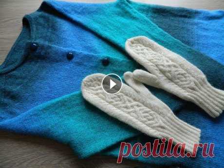 Кардиган с регланом-погоном, из кауни готов! Небольшие покупочки... Я связала регланом-погоном кардиган из пряжи кауни 8/2 цвет аква. Очень красивыми получились варежки с араном и бисером. Ну, а спицы &quot;Лана гросса...