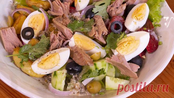 Этим салатом спасаются в жару на море в европейский странах. Летний салат Нисуаз с фирменной заправкой | Шеф-повар Василий Емельяненко | Дзен