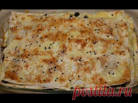 Вкусный пирог с грибами и сыром из лаваша за 10 минут.